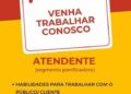 Empresa seleciona para vaga de Atendente; Envie seu currículo!