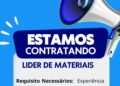 Empresa seleciona para vaga de Líder de materiais; Envie seu currículo!