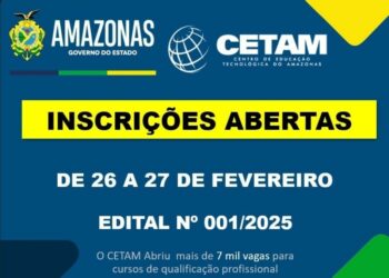 Cetam Abre Inscrições para o 1º Edital de 2025 com Cursos Inéditos e mais de 7 mil Vagas