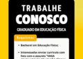 Academia está selecionando Graduado em educação física; Envie seu currículo!