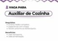 Empresa está selecionando Auxiliar de cozinha; Envie seu currículo!