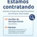 Empresa seleciona Auxiliar de serviços gerais, Barman; Envie seu currículo!