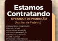 Panificadora está selecionando Operador de produção, Auxiliar de cozinha; Envie seu currículo!