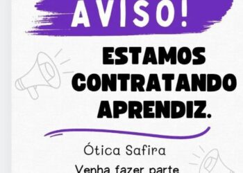 Ótica está selecionando Aprendiz; Envie seu currículo!