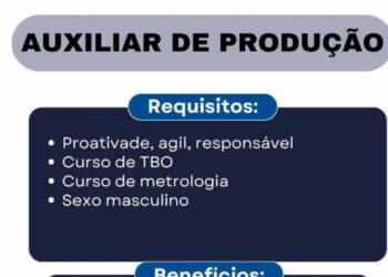 Empresa de grande porte contrata Auxiliar de produção; Envie seu currículo!