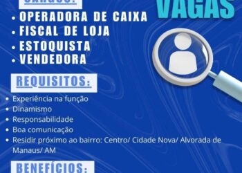 Empresa está selecionando Operadora de caixa, Fiscal de loja, Estoquista, Vendedora; Envie seu currículo!