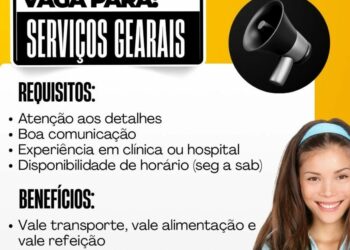 Seleção para vaga de Serviços Gerais; Envie seu currículo!