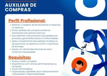 Empresa está selecionando Auxiliar de compras; Envie seu currículo!