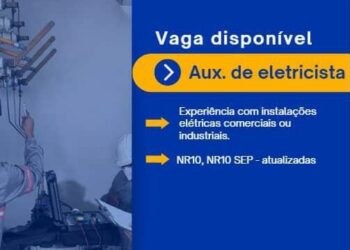 Empresa está selecionando Encarregado de obras, Eletricista, Auxiliar de eletricista; Envie seu currículo!