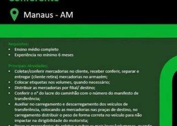 Empresa está selecionando Conferente; Envie seu currículo!