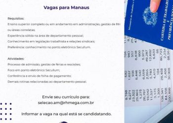 Grupo Mega seleciona Assistente de departamento pessoal; Envie seu currículo!