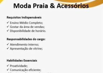 Seleção para seguintes vagas Vendedor, Auxiliar de bar, Churrasqueiro, Atendente, Operador (a) de caixa; Envie seu currículo!