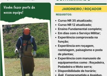 Rh está selecionando Jardineiro / Roçador; Envie seu currículo!