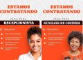 Empresa está selecionando Recepcionista, Auxiliar de cozinha; Envie seu currículo!